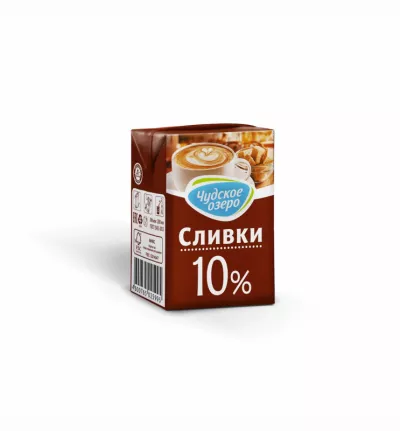 Сливки ЧУДСКОЕ ОЗЕРО ультрапастеризованные 200 мл 10%