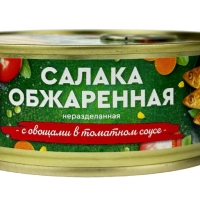 Салака ЗА РОДИНУ неразделанная обжаренная с овощами в томатном соусе 240 г