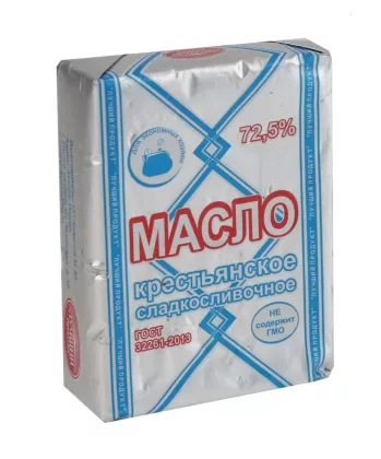 Масло сливочное ЛУЧШИЙ ПРОДУКТ Масло сливочное ЛУЧШИЙ ПРОДУКТ "Крестьянское" 180 г 72,5%