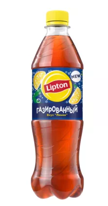 Холодный чай LIPTON чёрный лимон газированный 0.5 л