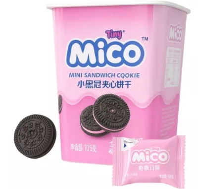Печенье TINY "Mico Small Black Sandwich" со вкусом йогурта с клубникой 88 г