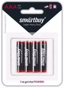 Батарейка SMARTBUY "Super Heavy Duty" ААА солевая 4 шт.