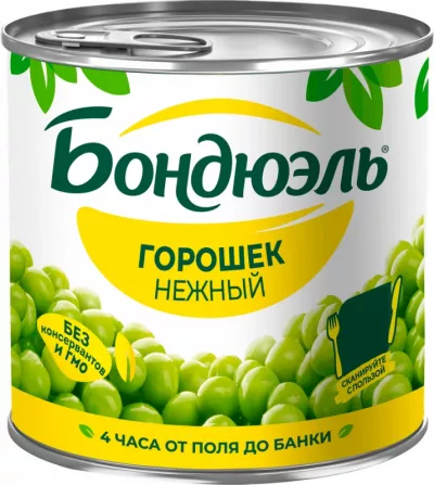 Горошек зеленый БОНДЮЭЛЬ "Нежный" 425 мл