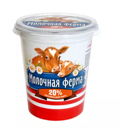 Сметанный продукт МОЛОЧНАЯ ФЕРМА 370 г 20%