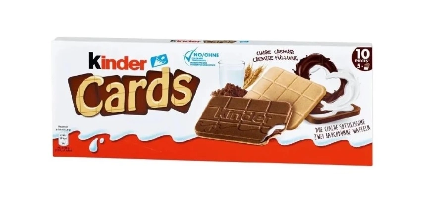 Вафли KINDER "Cards" с бисквитной начинкой 128 г