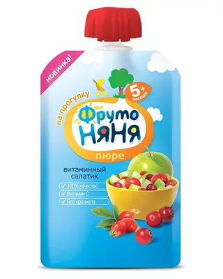 ФрутоНяня Пюре витаминный салатик 5+ мес. дой пак с дозат. 90г