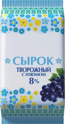 Сырок творожный МСК ВОЛЖСКИЙ с сахаром и изюмом 90 г 8%