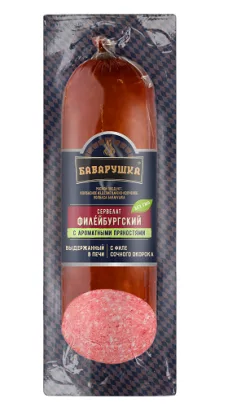 Колбаса БАВАРУШКА "Сервелат Филейбургский" с ароматными пряностями варено-копченая 350 г