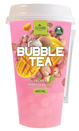 Напиток AZIANO "Bubble Tea" со вкусом личи и джус боллами со вкусом манго 450 мл