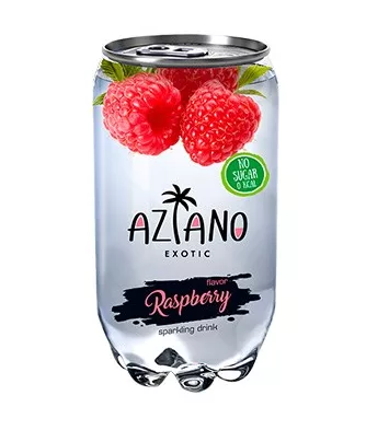 Напиток AZIANO "Raspberry" газированный со вкусом малины 350 мл