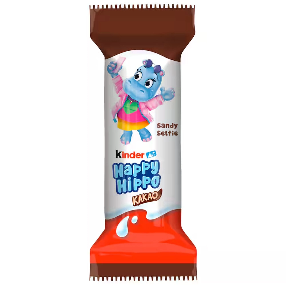 Батончик KINDER "Happy Hippo" вафельный с какао 21 г