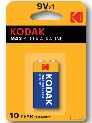 Батарейка KODAK MAX SUPER ALKALINE 6LR61 щелочная 1 шт.