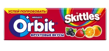 Жевательная резинка ORBIT "Skittles" фруктовые вкусы без сахара 13.6 г