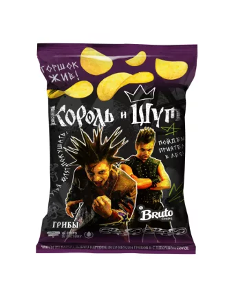 Чипсы BRUTO "Король и Шут" со вкусом грибов в сливочном соусе 100 г