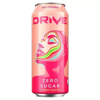 Напиток энергетический DRIVE ME "Zero Sugar Guava-Mango"  газированный 449 мл