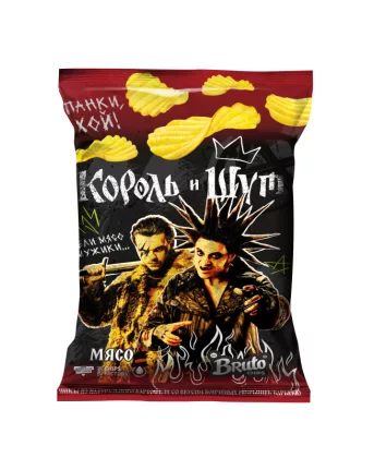 Чипсы BRUTO "Король и шут" со вкусом копченых ребрышек барбекю 100 г