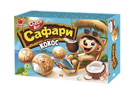Печенье ORION "Chocoboy Safari Coconut" затяжное с глазурью 39 г
