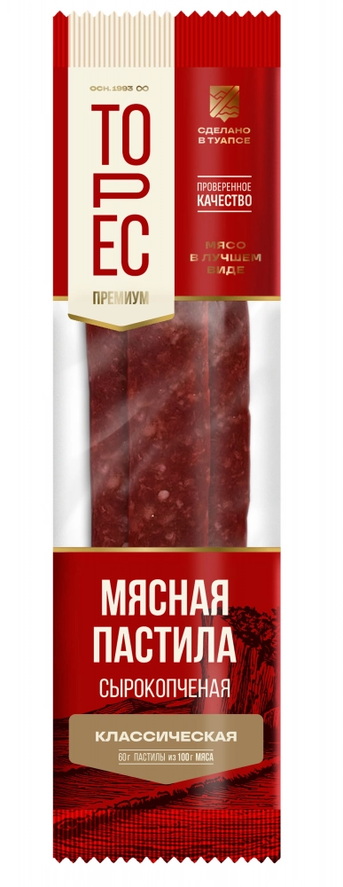 Колбаски ТОРЕС &laquo;Мясная пастила. Классическая&raquo; сырокопченые полусухие 60 г