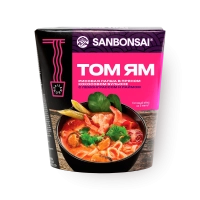 Лапша SANBONSAI "Том ям" рисовая  в кокосовом бульоне с лемонграссом и лаймом 113 г