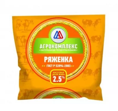 Ряженка АГРОКОМПЛЕКС 450 мл 2,5%