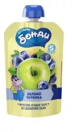 БЕГЕМОТИК БОНДИ Пюре фруктовое  яблоко-черника дой-пак. 90г