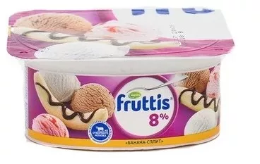 Йогуртный продукт FRUTTIS "Суперэкстра" банана-сплит/пинаколада 115 г 8%