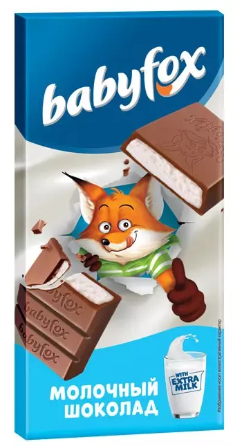 Шоколад BABYFOX молочный плитка тонкая 90 г