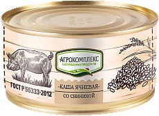 Каша АГРОКОМПЛЕКС ячневая с свининой 325 г