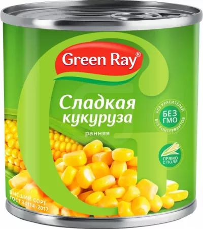 Кукуруза GREEN RAY деликатесная сладкая 425 мл