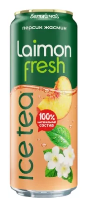 Холодный чай LAIMON FRESH "Персик-жасмин" белый 0.45 л