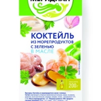 Коктейль из морепродуктов МЕРИДИАН с зеленью  в масле 200 г