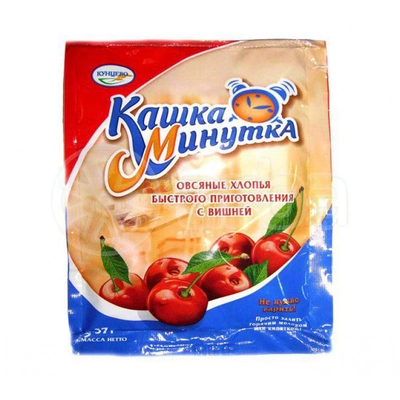 Хлопья КАШКА МИНУТКА овсяные быстрого приготовления с вишней 37 г
