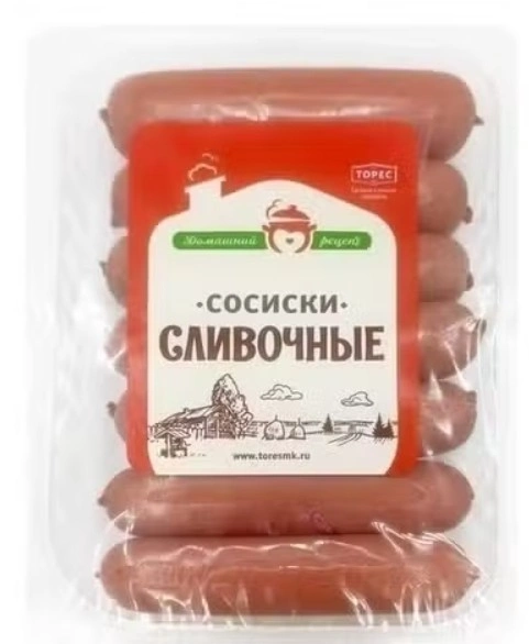 Сосиски ТОРЕС "Сливочные" вареные 400 г