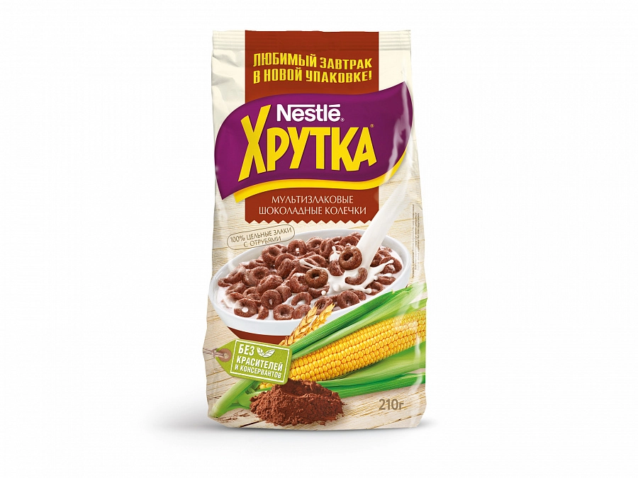 Колечки NESTLE ХРУТКА мультизлаковые шоколадные 210 г