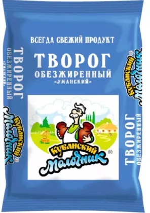 Творог КУБАНСКИЙ МОЛОЧНИК "Уманский" обезжиренный 180 г 0%