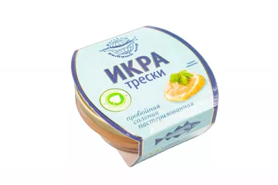 Икра трески пробойная соленая пастеризованная 100 гр.