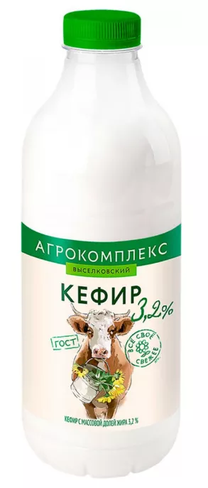 Кефир АГРОКОМПЛЕКС 900 мл 3,2%