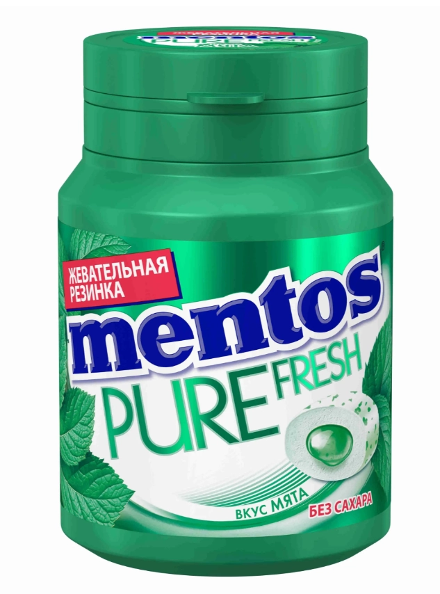 Жевательная резинка MENTOS "Pure Fresh" со вкусом мяты 54 г