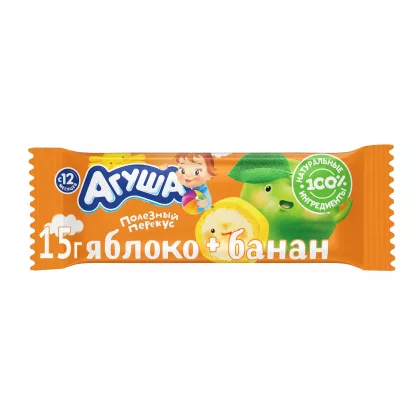 Батончик Агуша фруктовый яблоко-банан уп.15 г