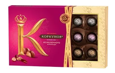 Конфеты А. КОРКУНОВ "Ассорти" молочный шоколад 165 г