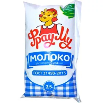 Молоко ФРАУ МУ ультрапастеризованное 900 мл 2,5%