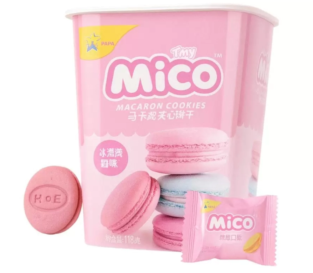 Печенье MICO "Macaron" со вкусом клубники и йогурта 88 г