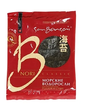 Морские водоросли SANBONSAI нори для роллов и суши 28 г