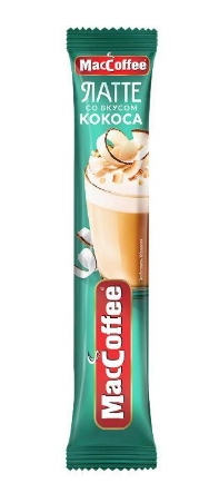 Кофейный напиток растворимый MACCOFFEE Латте со вкусом кокоса 18 г