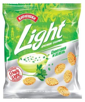 Сухарики КИРИЕШКИ Light пшенично-кукурузные сметана и зелень 33 г