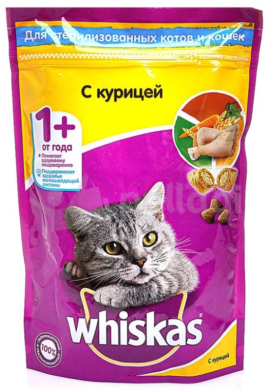 Корм для кошек WHISKAS подушечки с нежным паштетом с курицей 800 г