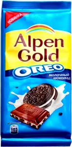 Шоколад ALPEN GOLD "Oreo" молочный ваниль-печенье 85 г