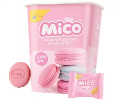 Печенье MICO "Macaron" со вкусом клубники и йогурта 88 г
