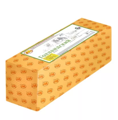 Сыр ЮГОВСКОЙ КОМБИНАТ МОЛОЧНЫХ ПРОДУКТОВ "Голландский" полутвердый 1 кг 45%