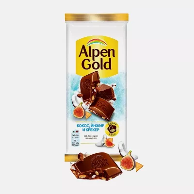Шоколад ALPEN GOLD Инжир-Кокос Крекер